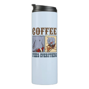 Elefant Kaffee Macht Alles Wieder Gut Cowboy Kunst Thermosbecher