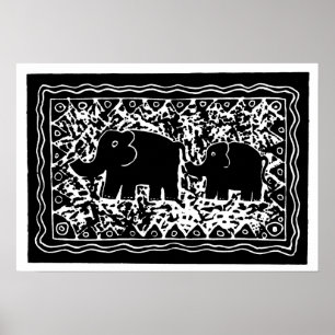 Elefant & Kalb Poster