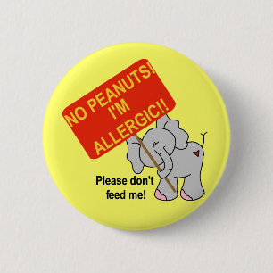 Elefant keine Erdnüsse bin ich allergisch Button