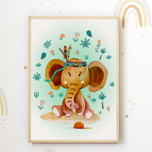 Elefant Kinderzimmer Poster Tierkinderzimmer Druck