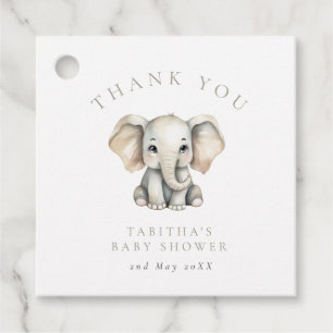 Elefant Kleiner Erdnuss-Baby-Shower-Dankeschön Geschenkanhänger