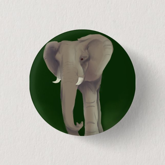 Elefant-Knopf Button (Vorderseite)