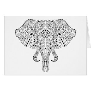 Elefant-Kopf-Gekritzel-Skizze