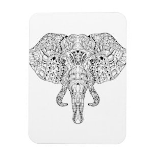 Elefant-Kopf-Gekritzel-Skizze Magnet