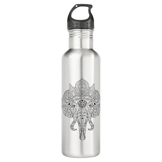 Elefant-Kopf inspiriertes Gekritzel Trinkflasche (Vorderseite)