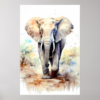 Elefant Kunstdruck Poster Afrika Wand Dekoration