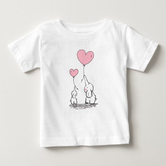 Elefant-Liebe Baby T-shirt (Vorderseite)