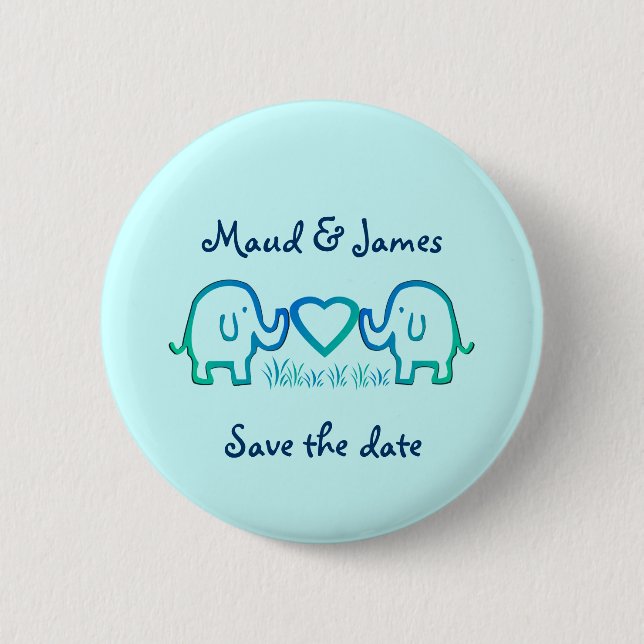 Elefant-Liebe Button (Vorderseite)