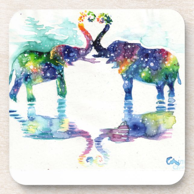 Elefant Liebe Getränkeuntersetzer (Vorderseite)