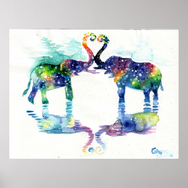 Elefant Liebe Poster (Vorne)