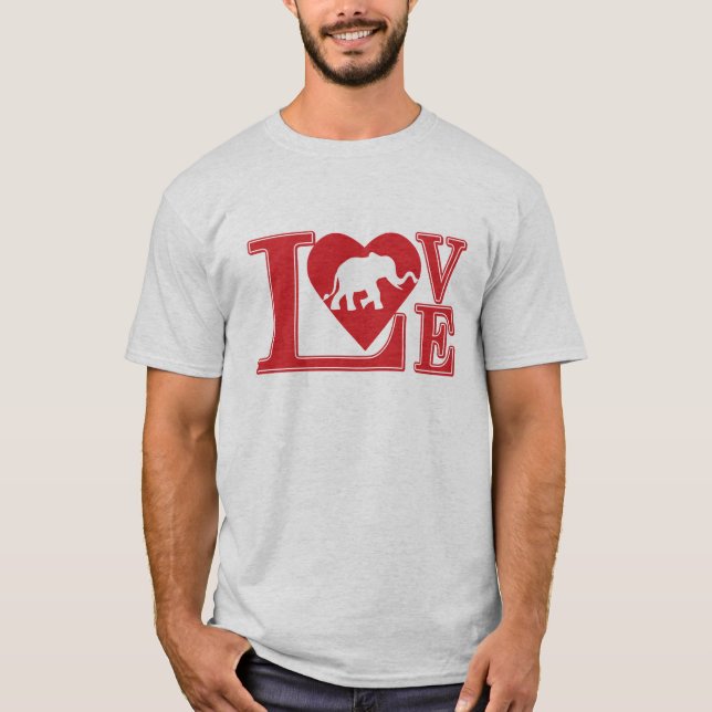 Elefant-Liebe T-Shirt (Vorderseite)