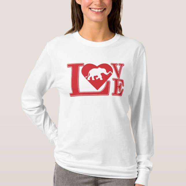 Elefant-Liebe T-Shirt (Vorderseite)