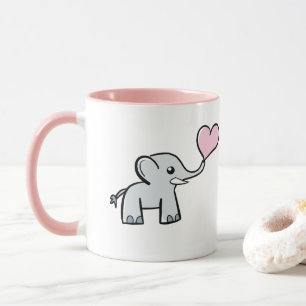 Elefant-Liebe-Tasse - Rosa Tasse