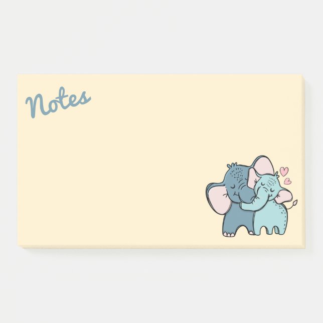 Elefant Liebes-Post-It-Notizen Post-it Klebezettel (Vorderseite)