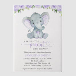 Elefant, Lila Aquarellfarben-Blume, Babydusche