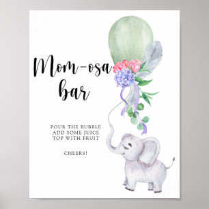 Elefant & Luftballon \ Mom-osa Bar Poster