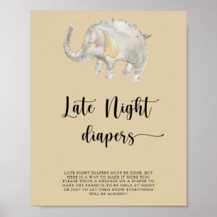 Elefant Luftballon \ Späte Nacht Windeln Spiel Poster