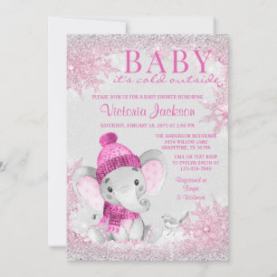 Elefant Mädchen Baby es ist kalt draußen Baby Show Einladung