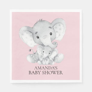 Elefant-Mädchen-Babyparty-Papierservietten Serviette
