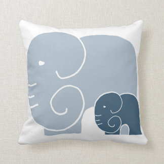 Elefant-Mama und Babywurfpolster Kissen