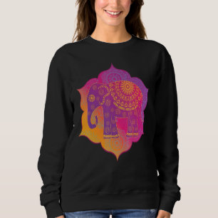 Elefant Mandala Achtsamkeit Liebende Güte Meditati Sweatshirt