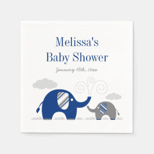 Elefant-Marine-blaues Grau-Babyparty Serviette