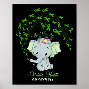 Elefant mentale Gesundheitsaufklärung Geschenk Kri Poster