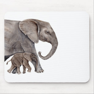 Elefant mit Baby Elephant Mousepad