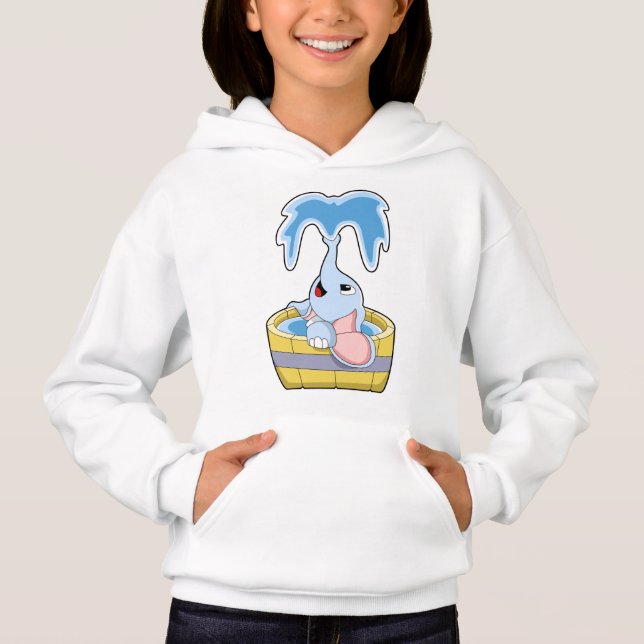 Elefant mit Badewanne voller Wasser Hoodie (Vorderseite)