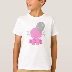 Elefant mit Ballon, rosa Elefant, Süße Tier T-Shirt