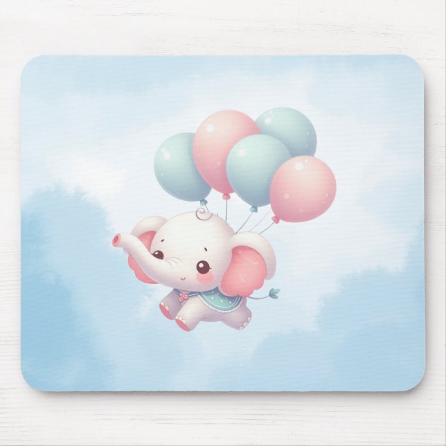 Elefant mit Ballons Mousepad (Vorne)