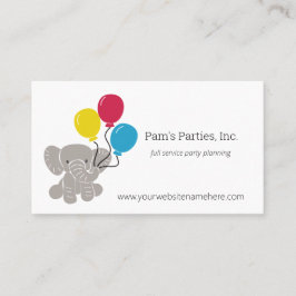 Elefant mit Balloons Kinder Party Visitenkarten Visitenkarte