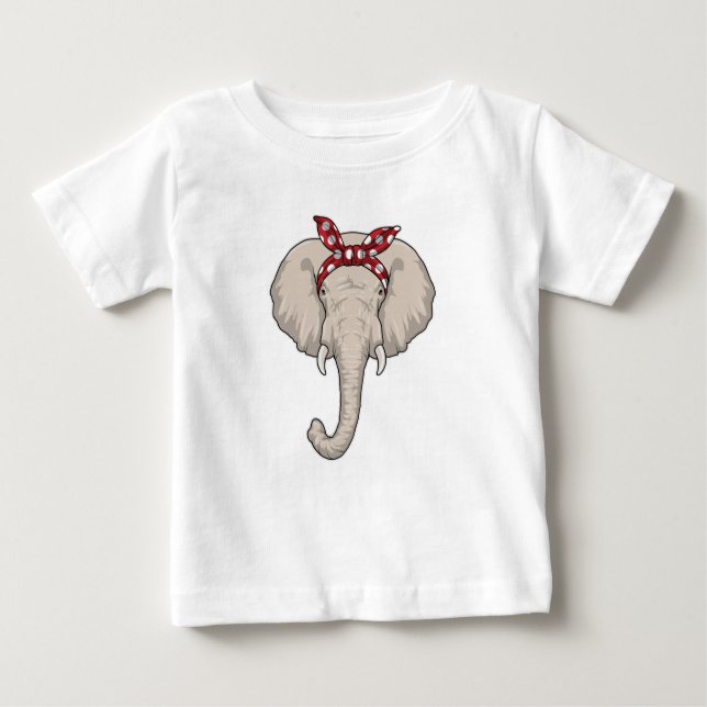 Elefant mit Bandana Baby T-shirt (Vorderseite)