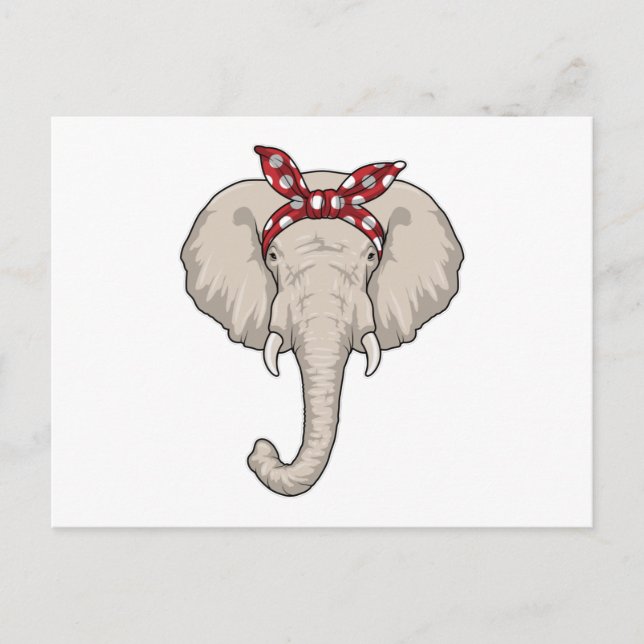 Elefant mit Bandana Postkarte (Vorderseite)