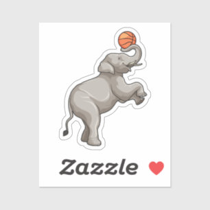 Elefant mit Basketball Aufkleber