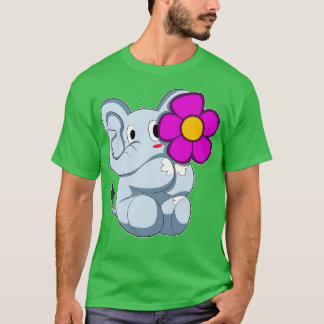 Elefant mit Blume 3 T-Shirt