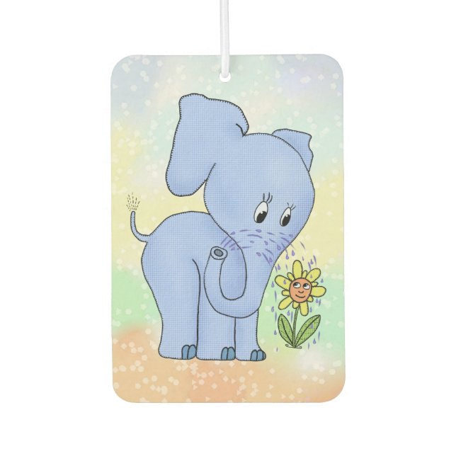Elefant mit Blume Autolufterfrischer (Vorderseite)