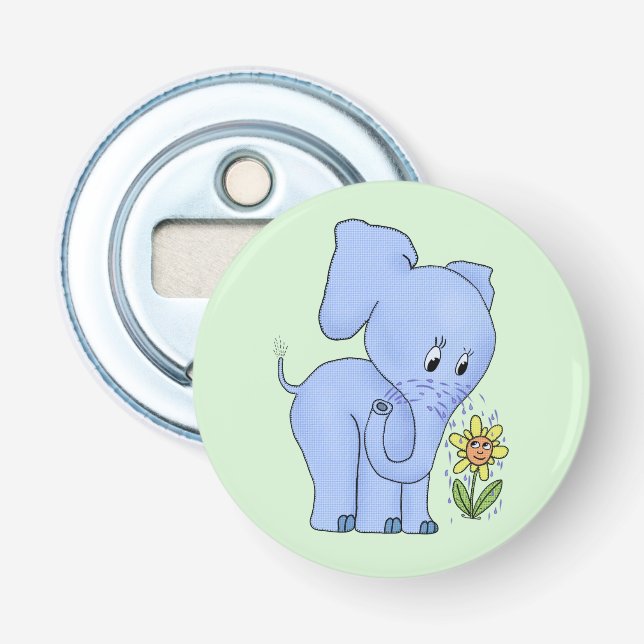 Elefant mit Blume Flaschenöffner (Vorderseite)