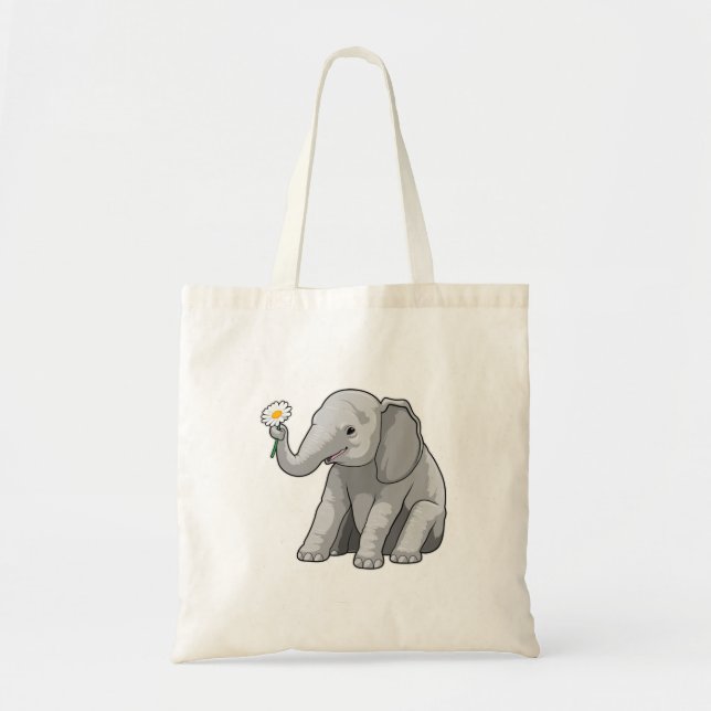 Elefant mit Blume Tragetasche (Vorne)