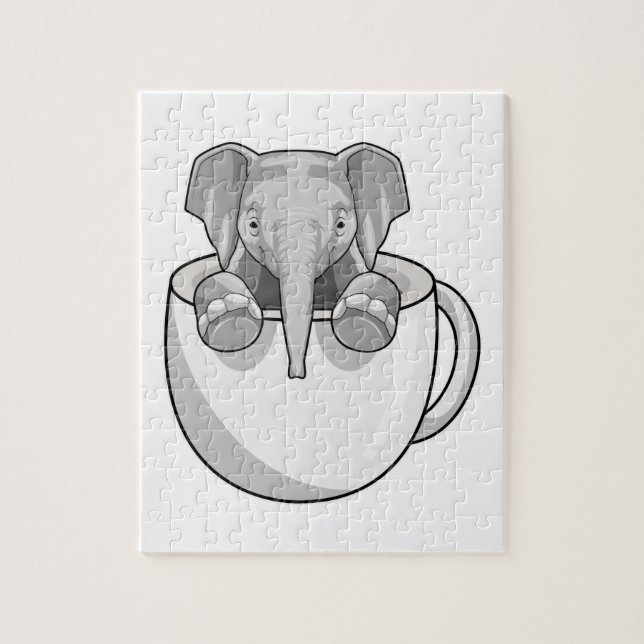 Elefant mit Cup (Vertikal)