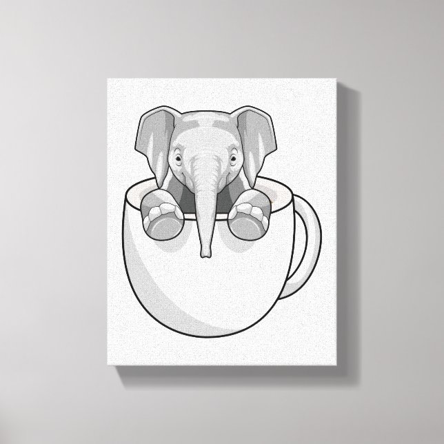 Elefant mit Cup Leinwanddruck (Vorderseite)