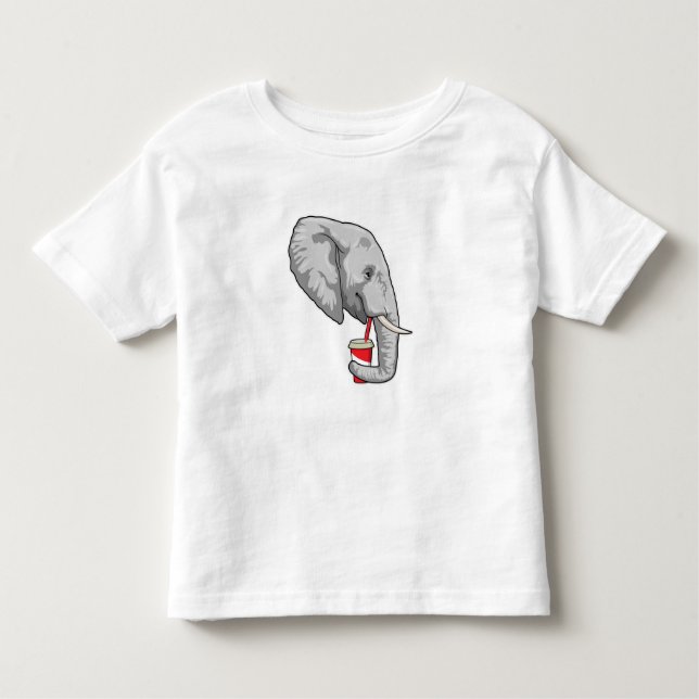 Elefant mit Drink Kleinkind T-shirt (Vorderseite)