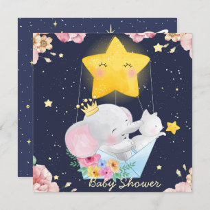 Elefant mit einer Kinderdusche Einladung