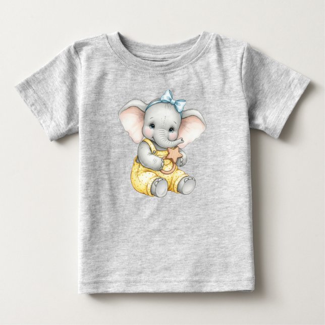 Elefant mit einer Schlacht von Natasha Us Baby T-shirt (Vorderseite)