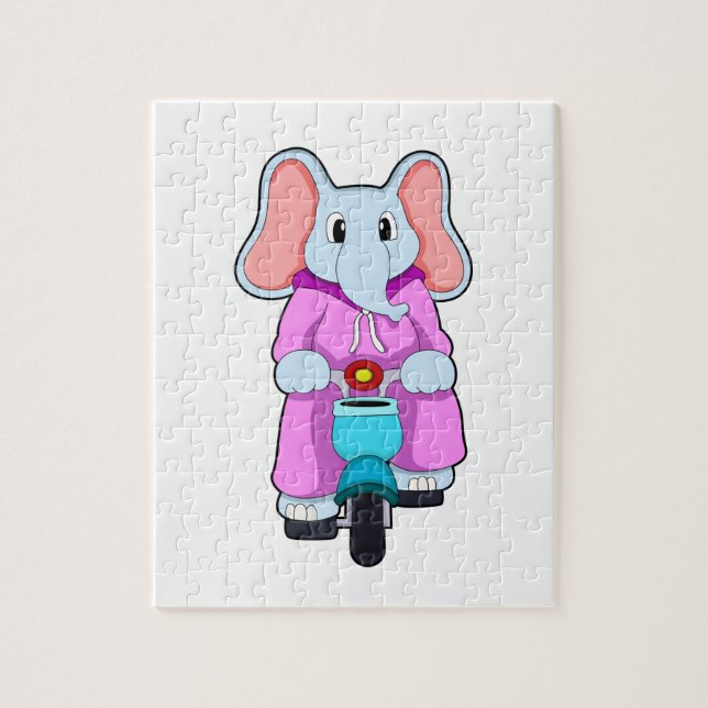 Elefant mit Fahrrad (Vertikal)