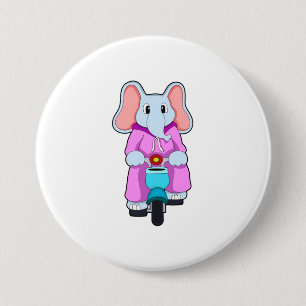 Elefant mit Fahrrad Button