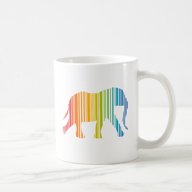 Elefant mit Farbbändern Kaffeetasse (Rechts)