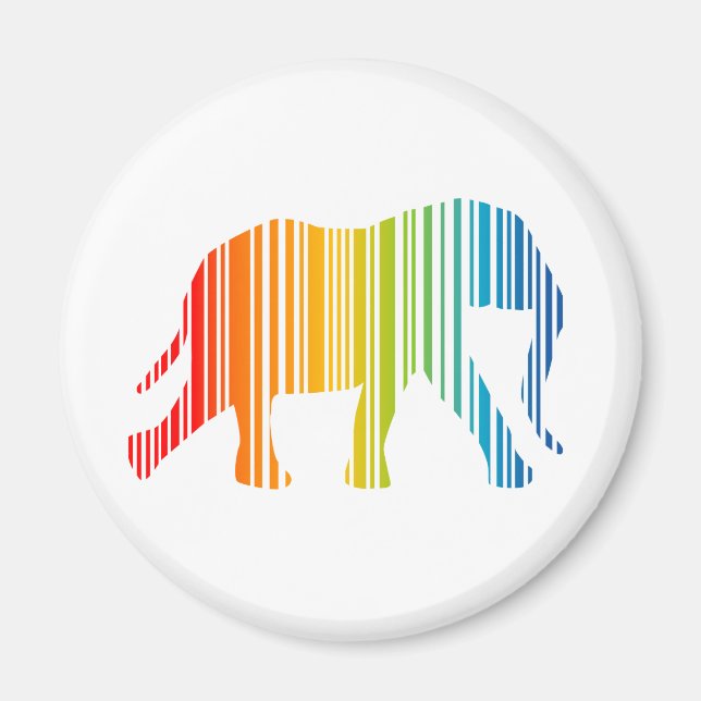 Elefant mit Farbbändern Magnet (Vorne)