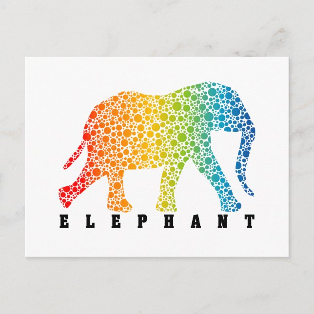 Elefant mit Farben Postkarte (Vorderseite)