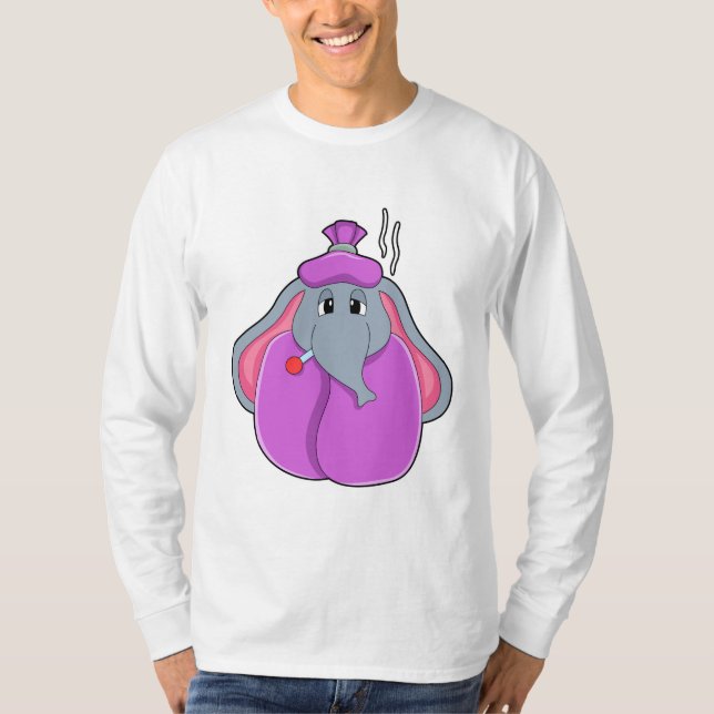 Elefant mit Fieberthermometer T-Shirt (Vorderseite)